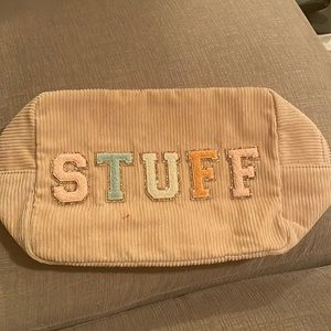 Stoney clover large corduroy pouch with patches